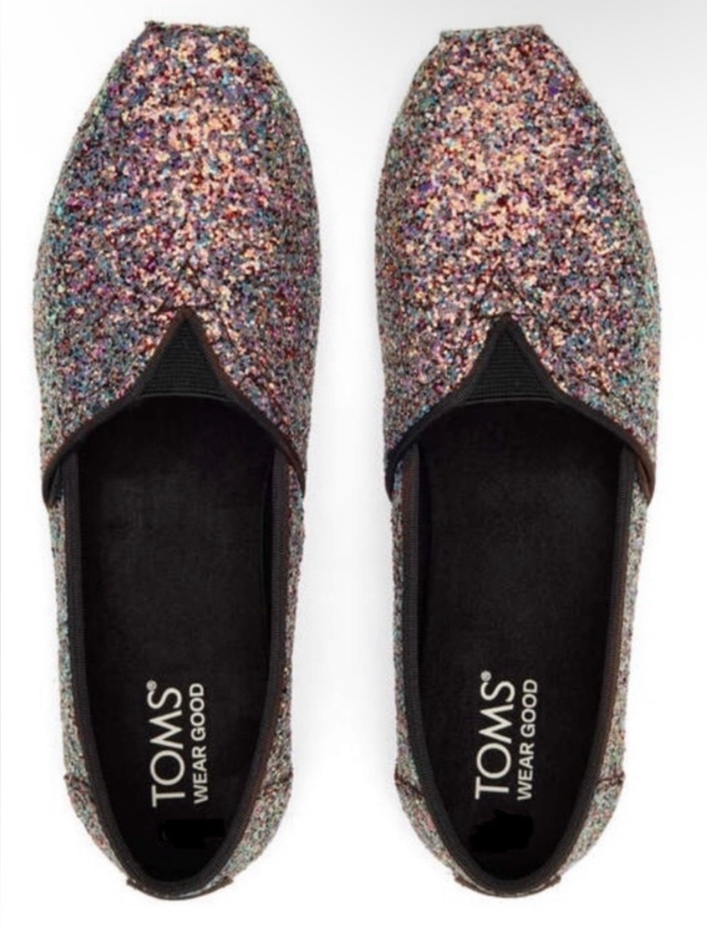 TOMS Alpargata Black Chunky Glitter